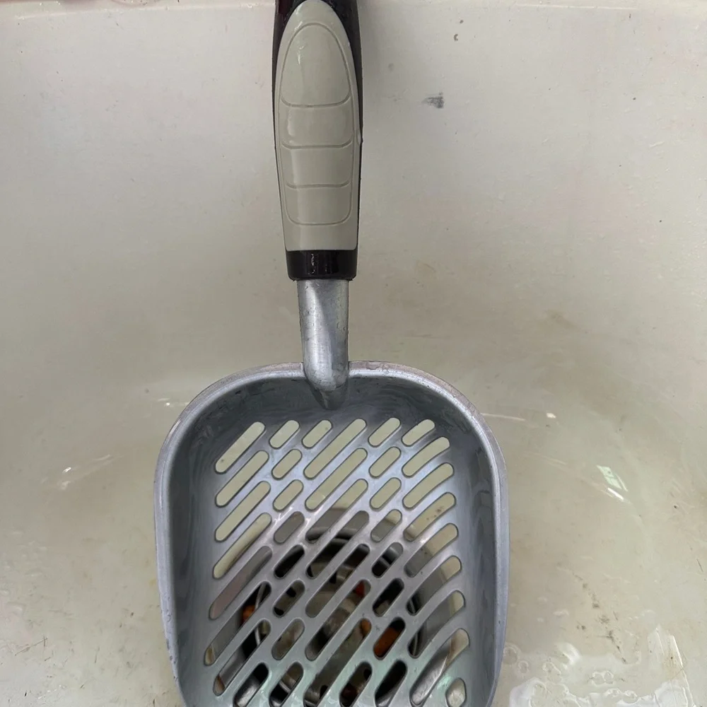 Heavy duty, stainless steel litter scoop